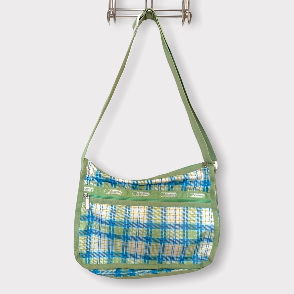 LeSportsac Blue & Green Plaid Crossbody Bag